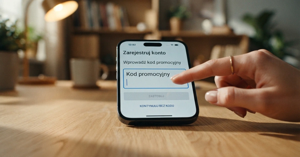 Formularz rejestracyjny w kasynie online z widocznym polem na wpisanie kodu promocyjnego