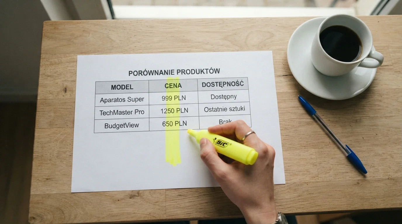 Fragment arkusza porównawczego z kolumnami — nazwa kasyna, procent bonusu, warunek obrotu, limit wypłaty — z trzema wierszami widocznymi i zakreślaczem na kolumnie warunku obrotu