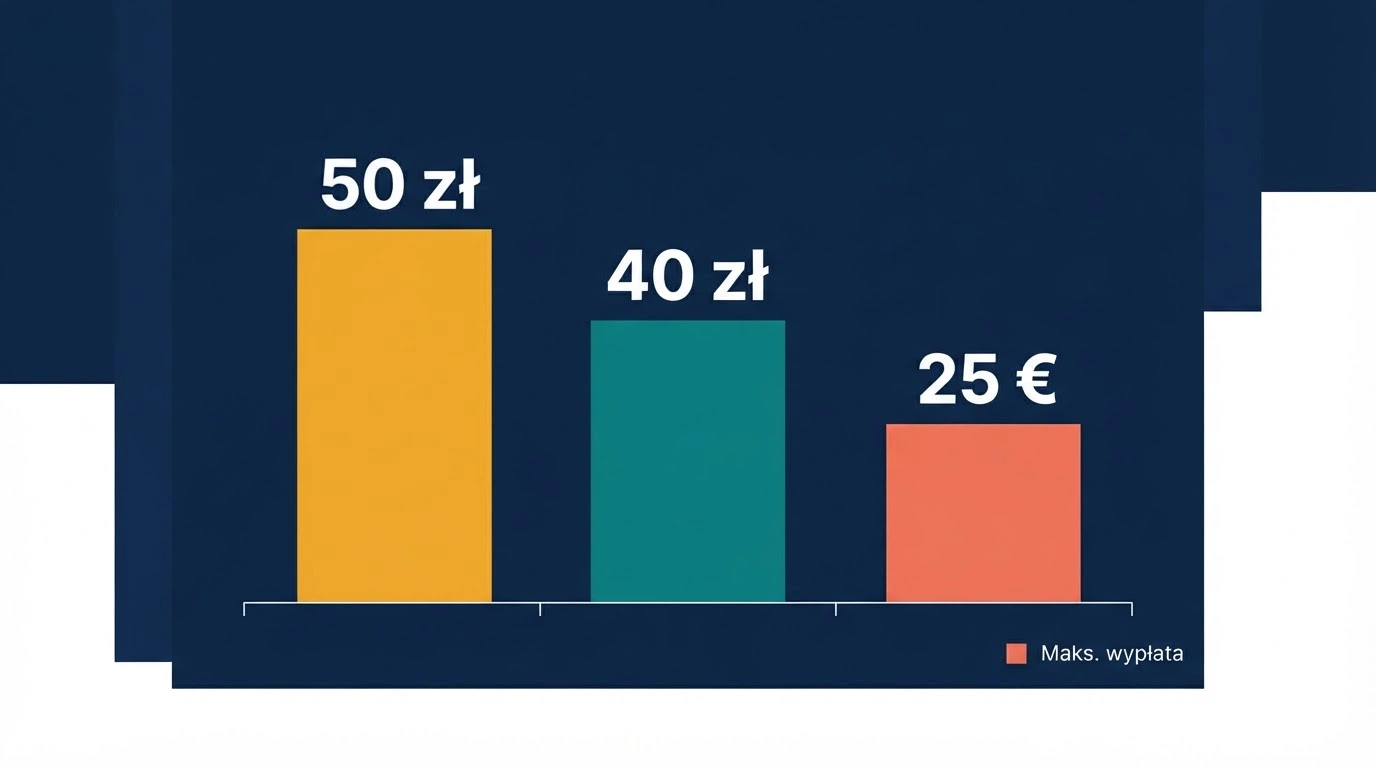 Tabela porównawcza ofert bonusów bez depozytu z kolumnami: operator, rodzaj bonusu, wymóg obrotu i maksymalna wypłata