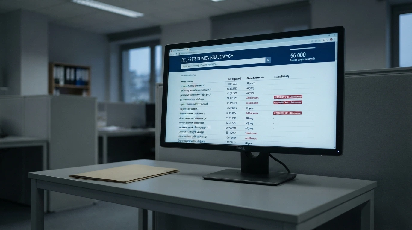 Strona Rejestru Domen Hazardowych Ministerstwa Finansów z listą zablokowanych domen