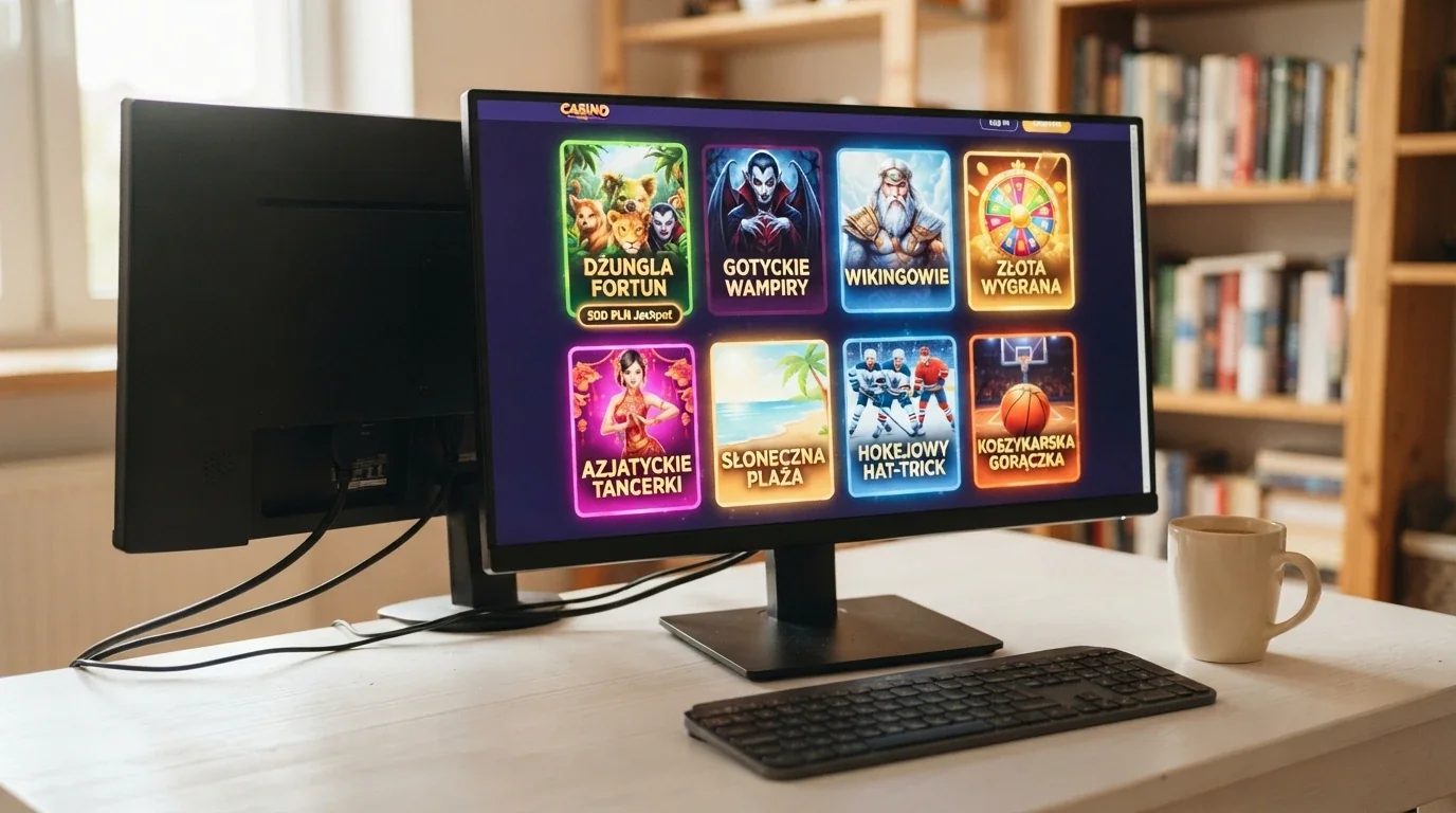 Ekrany tytułowe 8 slotów Microgaming: Mega Moolah, Immortal Romance, Thunderstruck II, Dragon Dance, Bikini Party, Break Away Lucky Wilds, Basketball Star Deluxe i Immortal Romance Mega Moolah