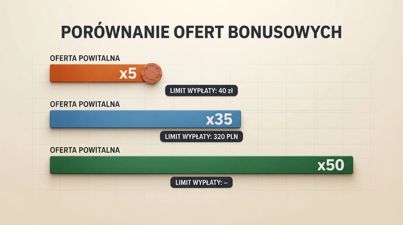 Zestawienie warunków bonusów bez depozytu — wager, limit wypłaty i czas ważności trzech ofert
